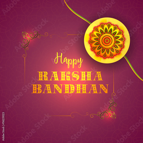 Greeting Card with Rakhi for Raksha Bandhan.