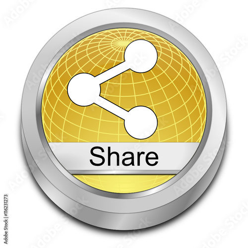 Share Button - 3D illustration