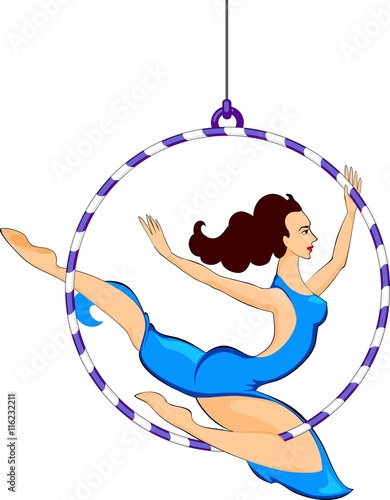 Trapeze artist with hoop