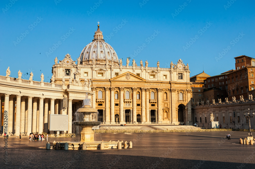 St. Peters Basilica in the morning in Vatican City