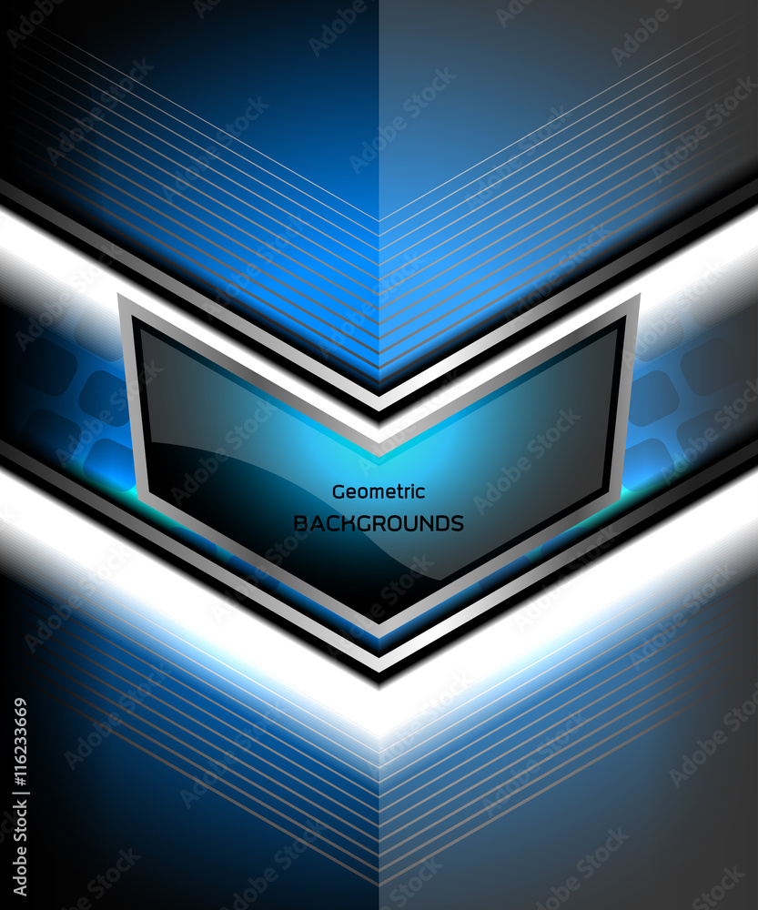 geometric backgrounds blue, Vector Illustration geometric backgrounds blue, Vector Illustration