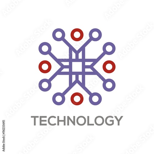 Technology connection logo vector