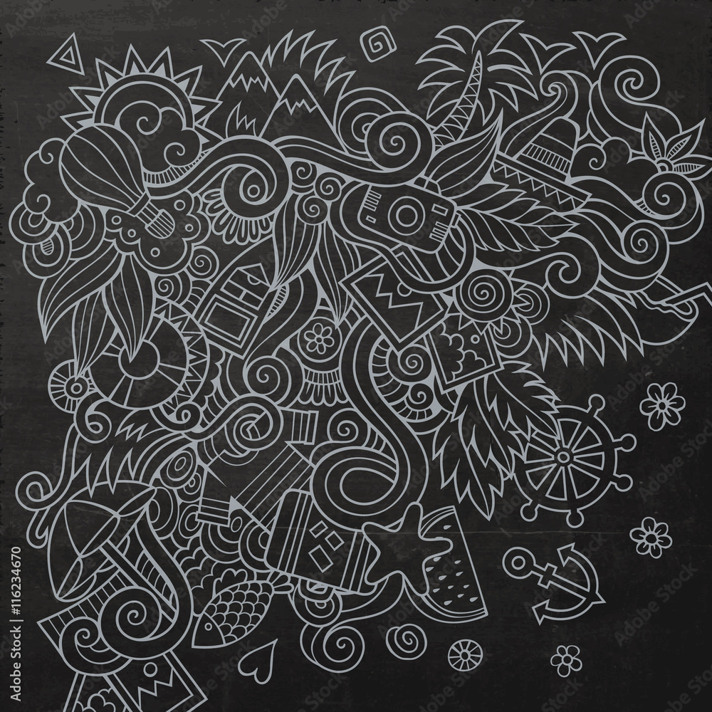 Doodles abstract decorative summer vector background Doodles abstract decorative summer vector background