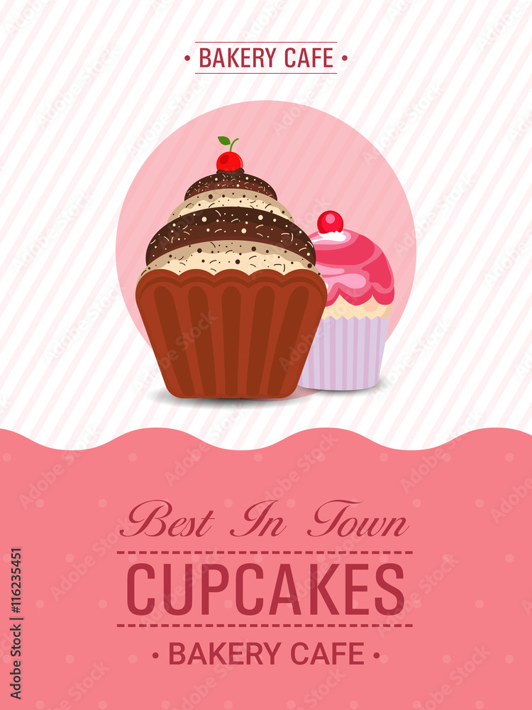 Cupcake Menu Card or Template for Bakery Cafe. Cupcake Menu Card or Template for Bakery Cafe.