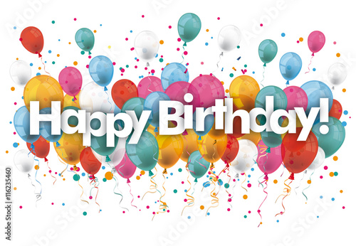 Confetti Balloons Happy Birthday
