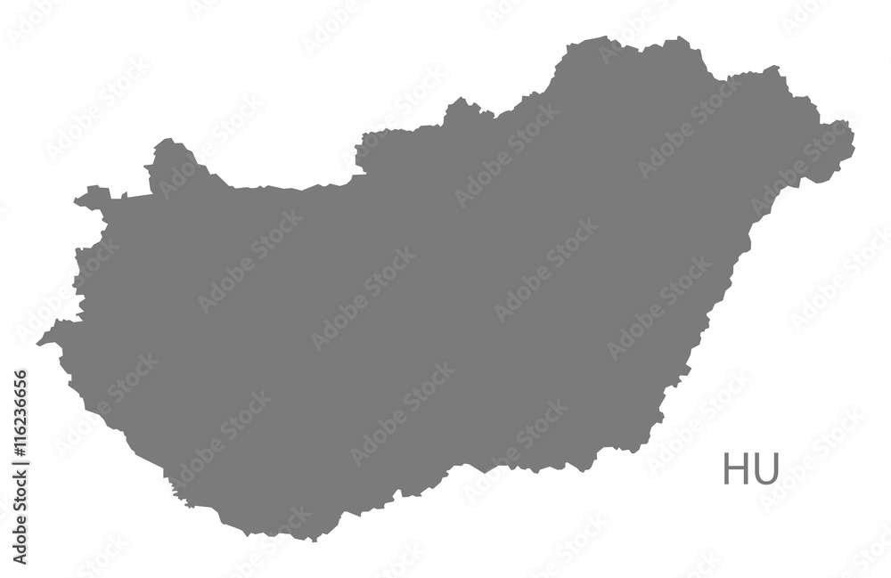 Fototapeta premium Hungary Map grey