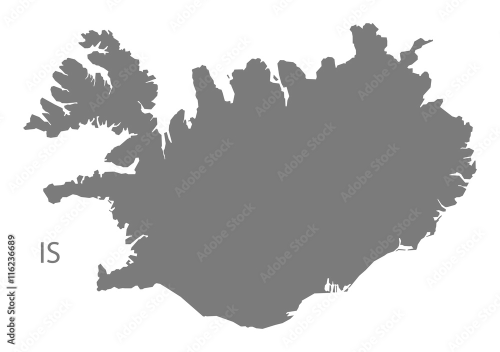 Iceland Map grey
