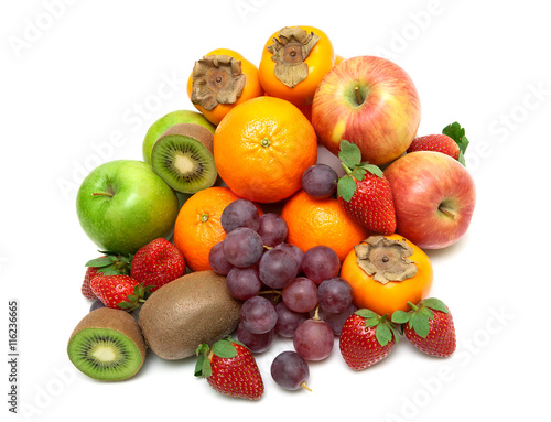 fresh juicy fruits isolated on a white background