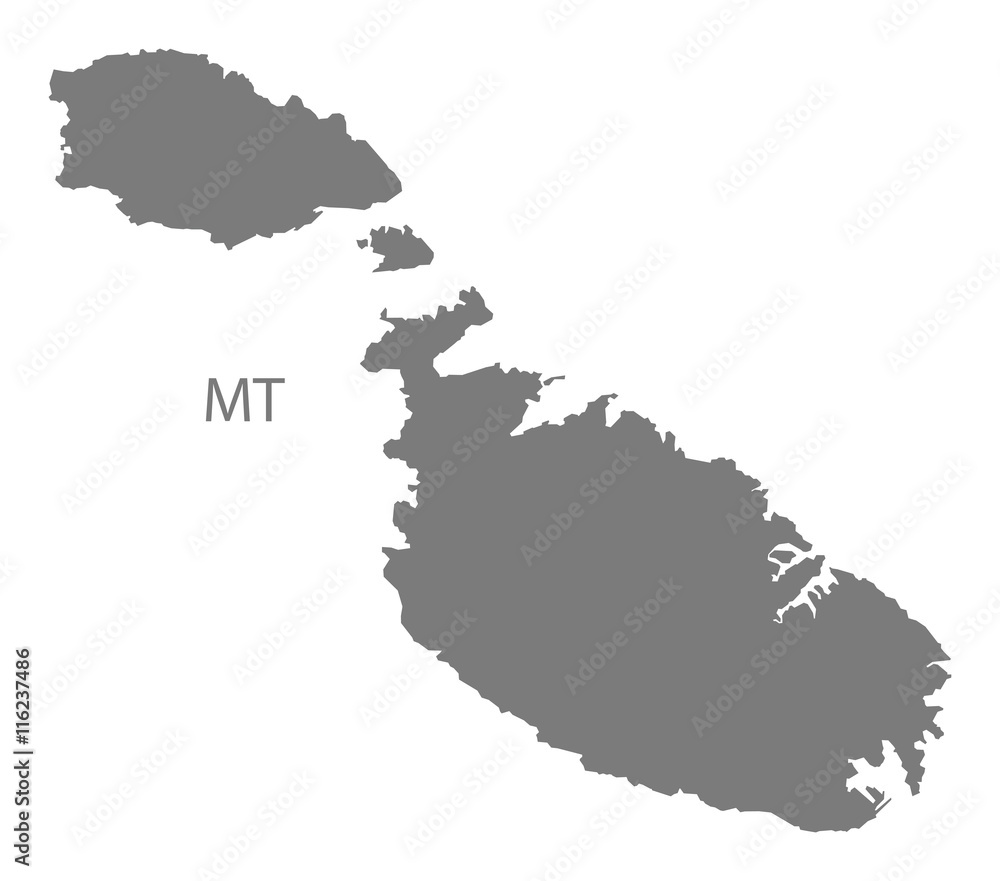 Malta Map grey