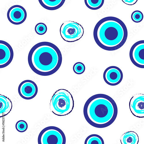 Seamless pattern. Turkish eye from the evil eye. Nazar