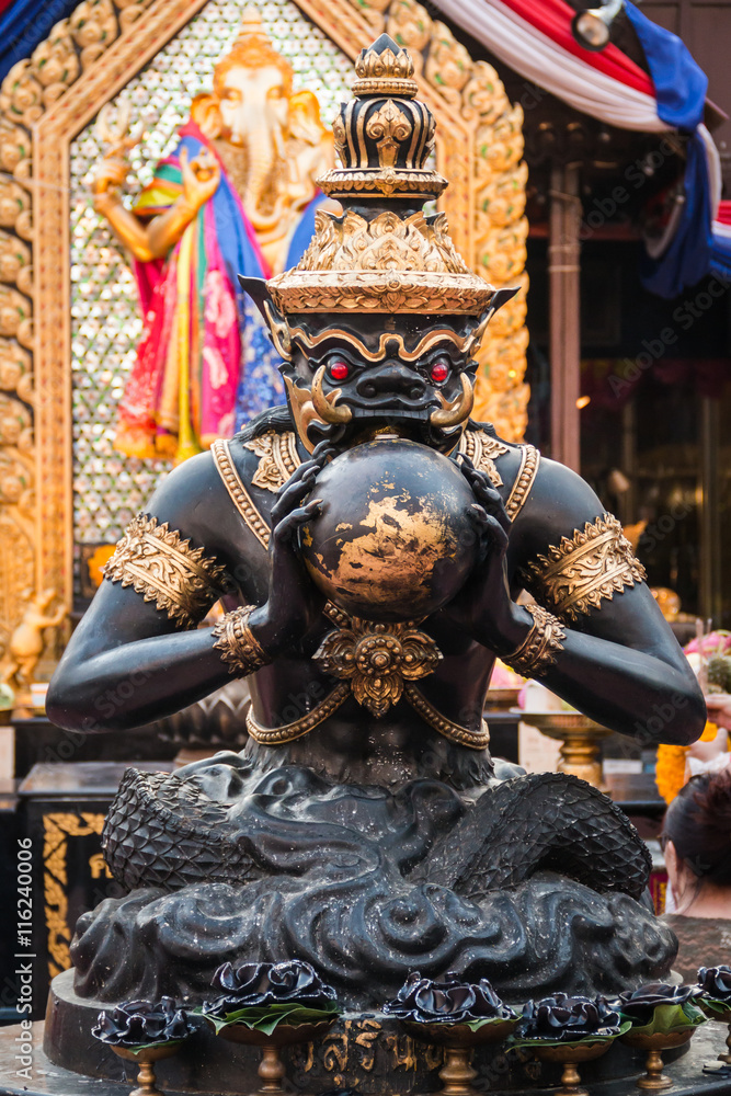 Obraz premium Black Rahu eat moon at Huay Kwang Bangkok