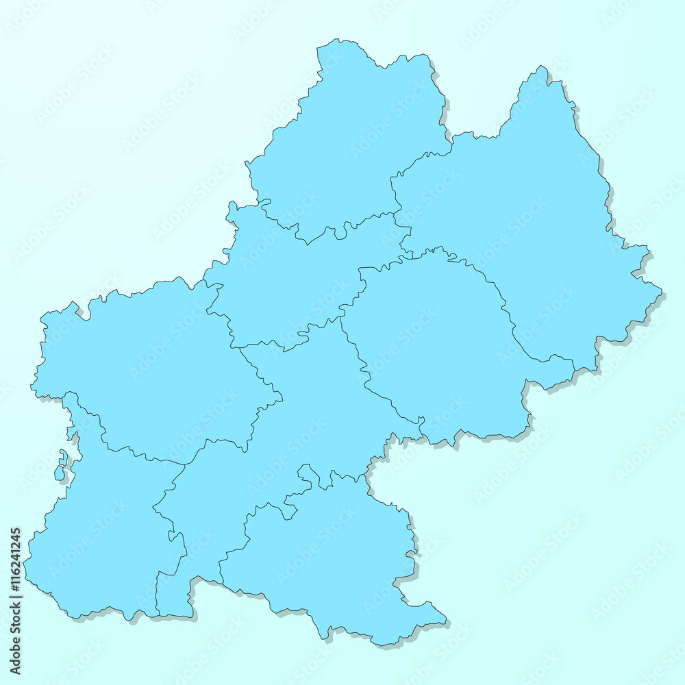 Midi-Pyrenees blue map on degraded background vector