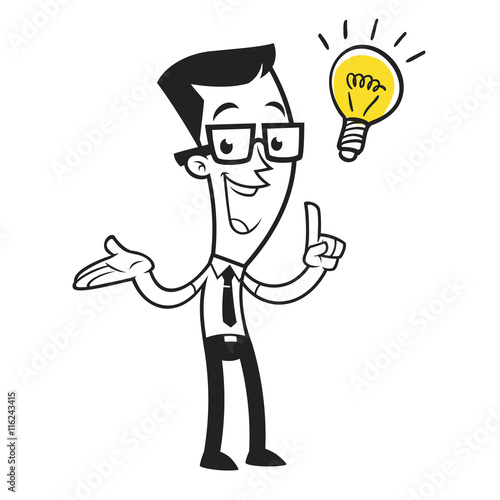 Hombre de negocios, él tiene una idea