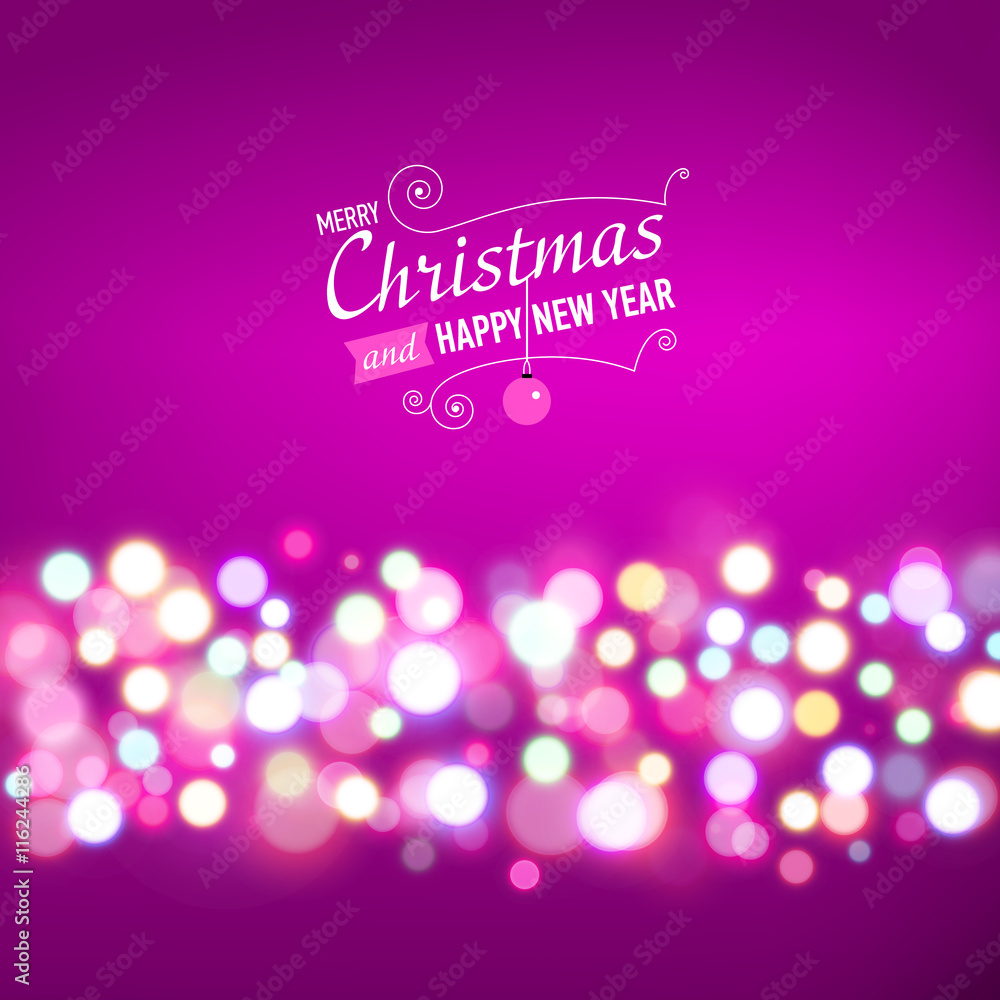 Merry Christmas Background with bokeh lights. Merry Christmas Background with bokeh lights.