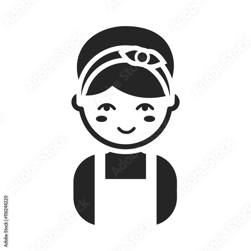 Housewife icon black simple style. One icon of a large cleaning collection.