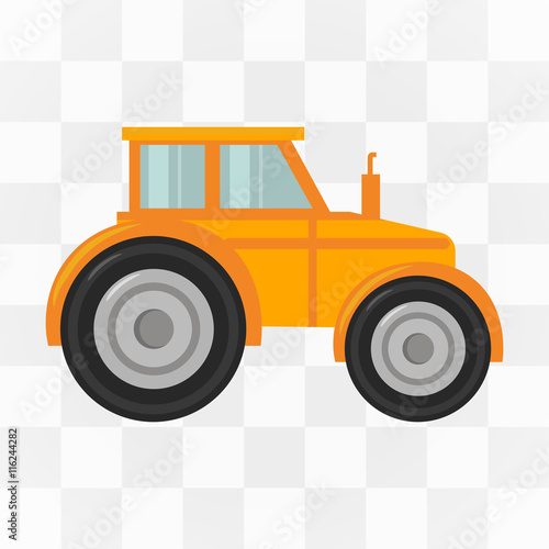 Tractor icon cartoon style. One icon of a large farm, gardening collection.