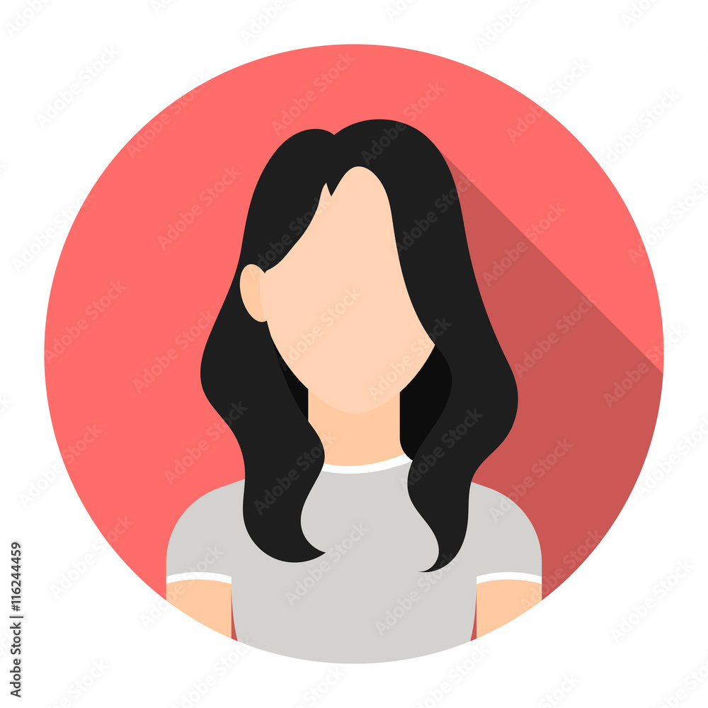 Girl icon flat Single avatarpeople icon from the big avatar set  stock  vector Stock Vector  Adobe Stock