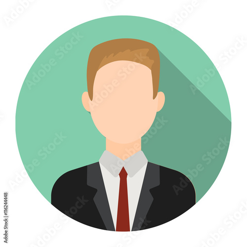 Businessman icon flat. Single avatar,people icon from the big avatar set - stock vector