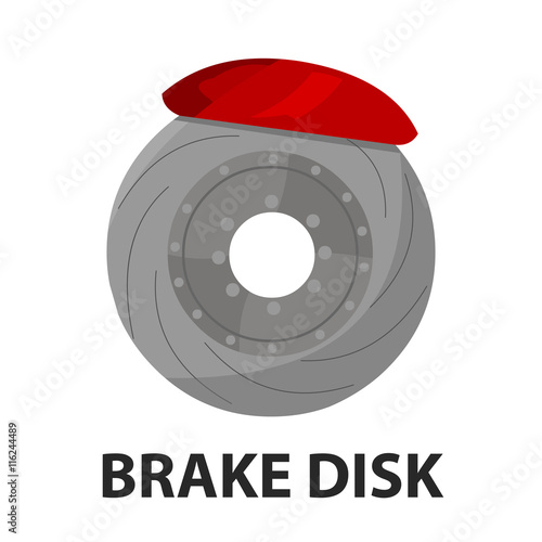 Brake shoe icon cartoon. Single silhouette auto parts icon from the big car set - stock vector