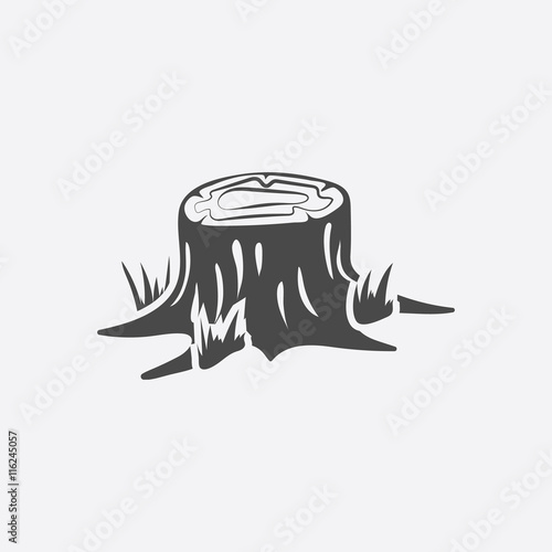 Stump vector icon in black simple style for web