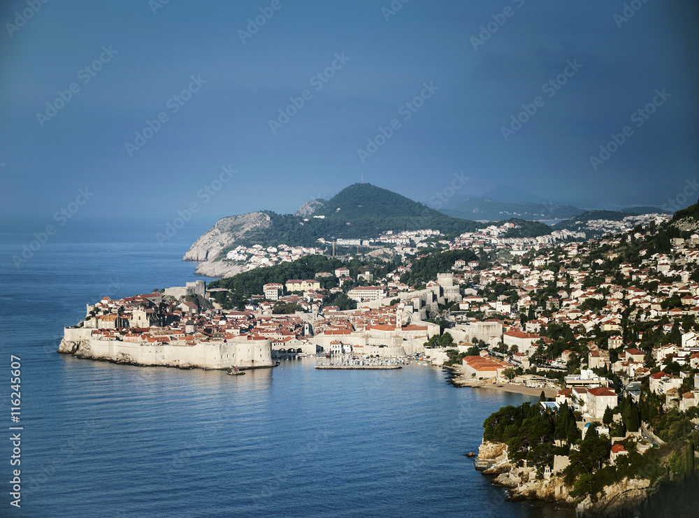 dubrovnik old town view and coast in croatia