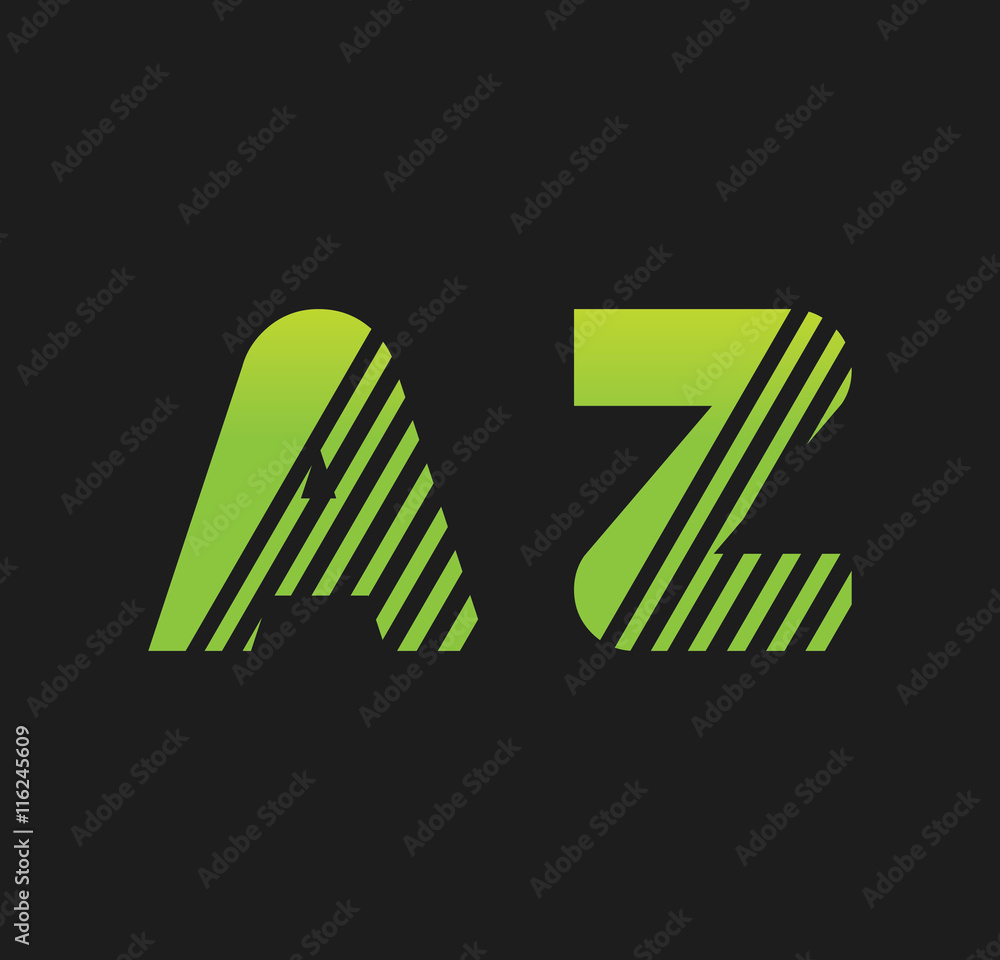 az initial green with strip az initial green with strip