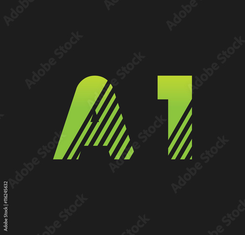 Фотография a1 initial green with strip