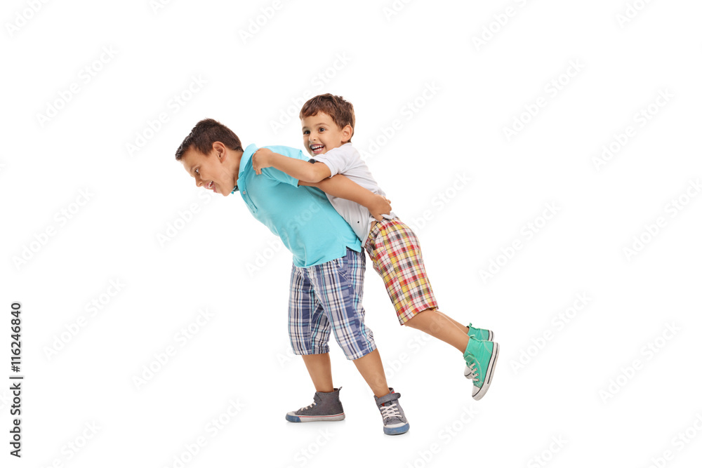 Two children playing with each other