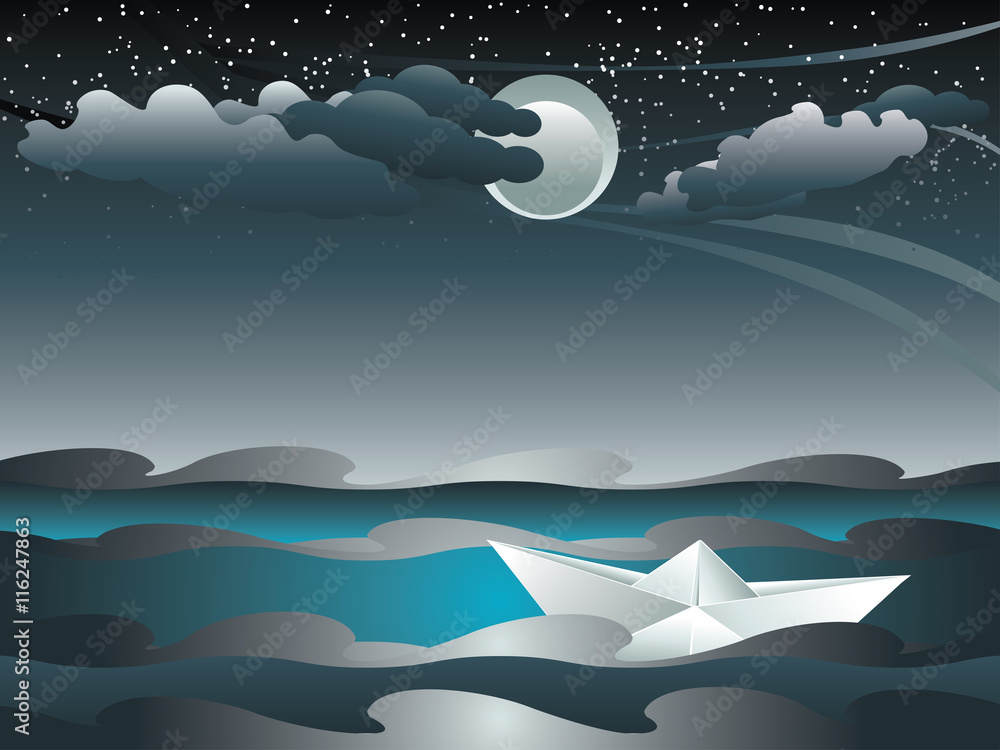 Paper Boat in the Sea Paper Boat in the Sea