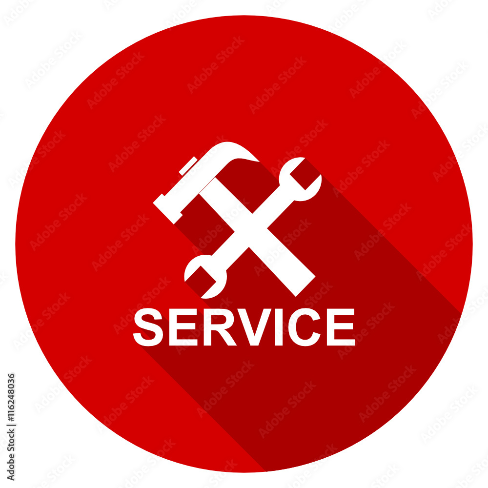 Obraz premium Flat design red round web service vector icon