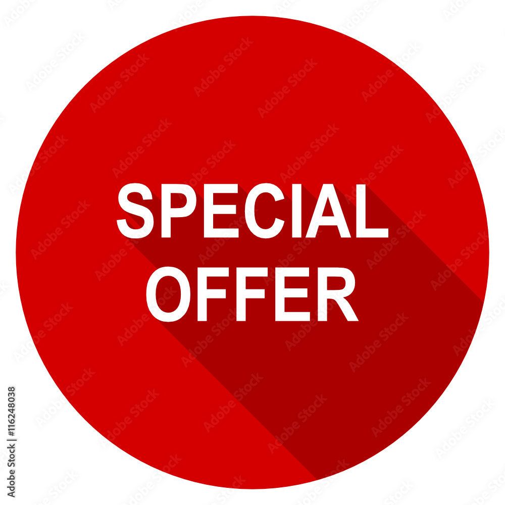 Flat design red round web special offer vector icon Flat design red round web special offer vector icon