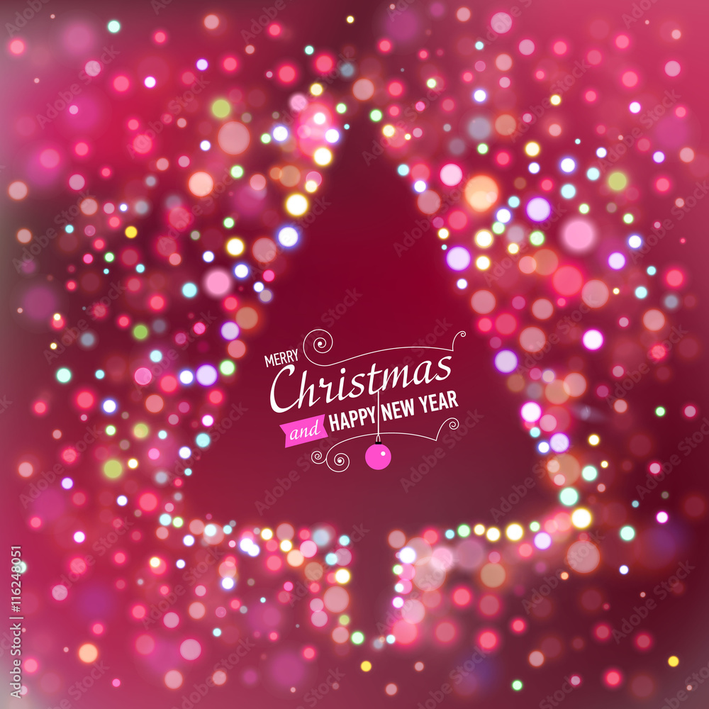 Christmas background with bokeh lights and text. Christmas background with bokeh lights and text.