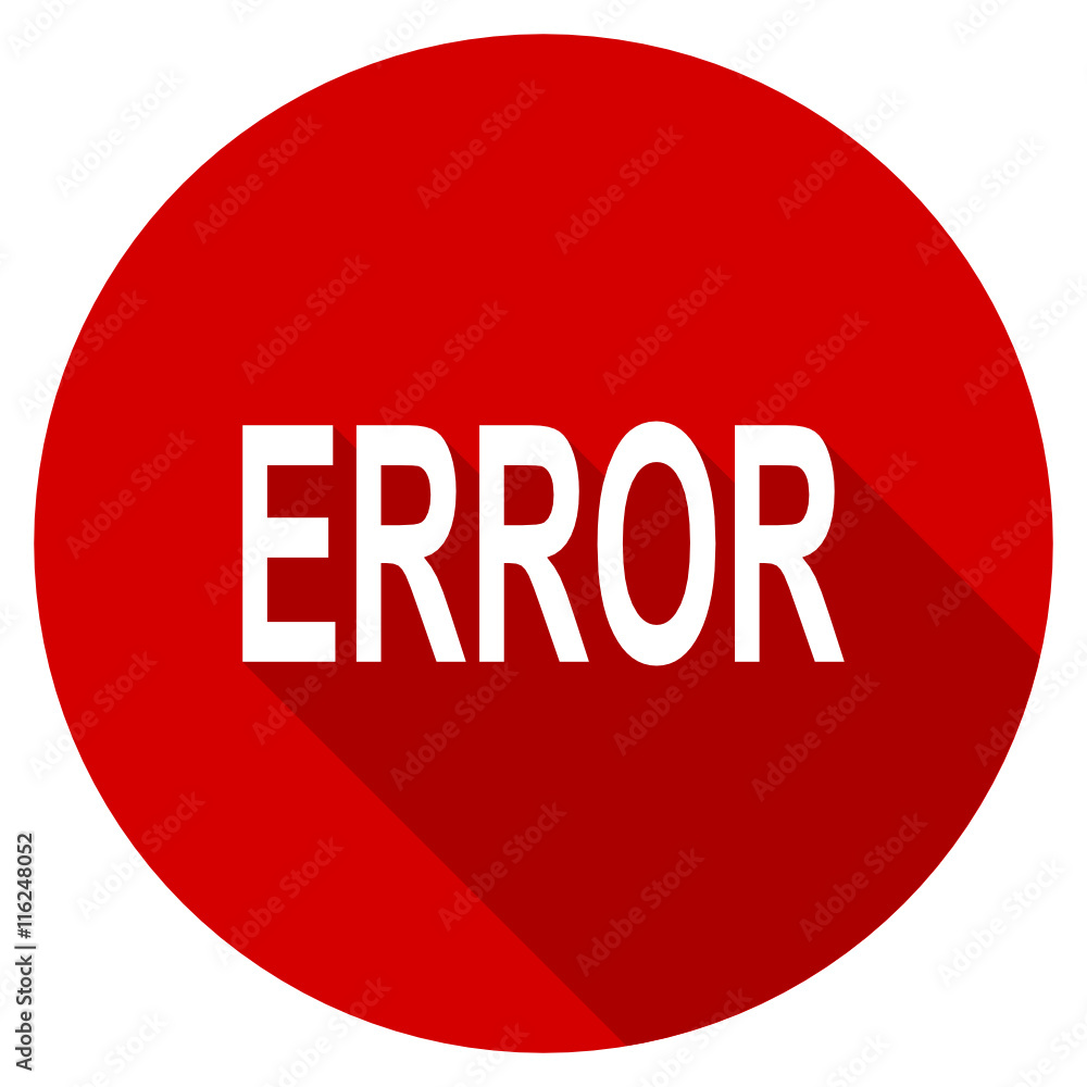Flat design red round web error vector icon Flat design red round web error vector icon