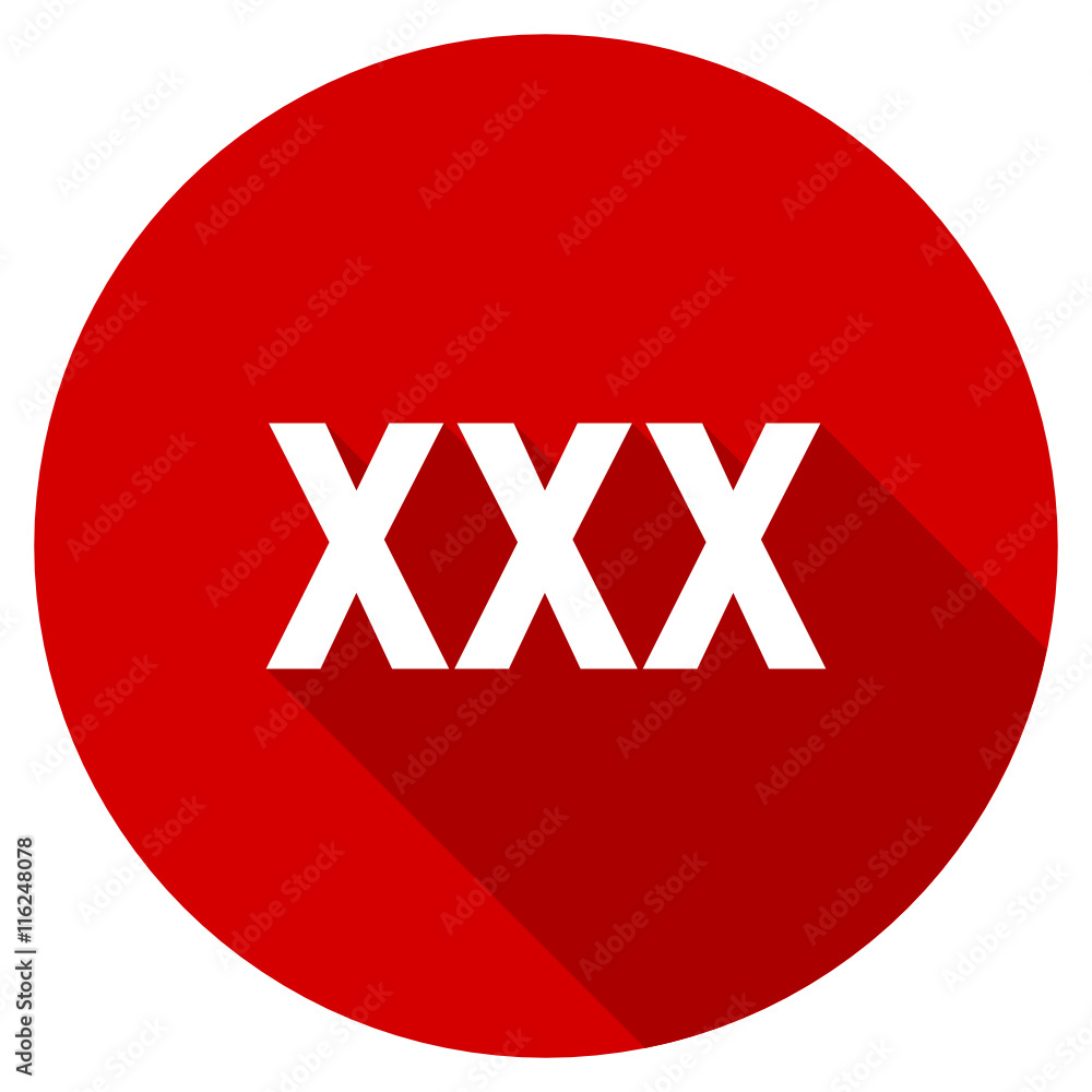 Flat design red round xxx vector icon Stock Vector | Adobe Stock
