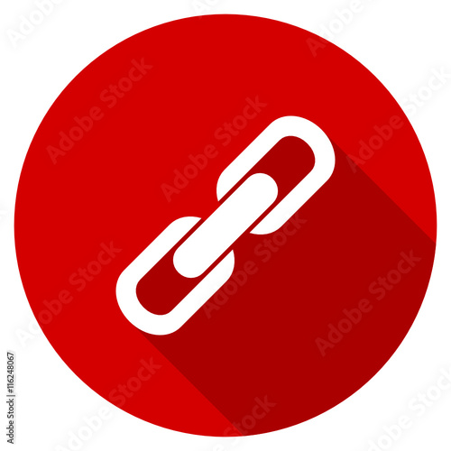 Flat design red round chain vector icon
