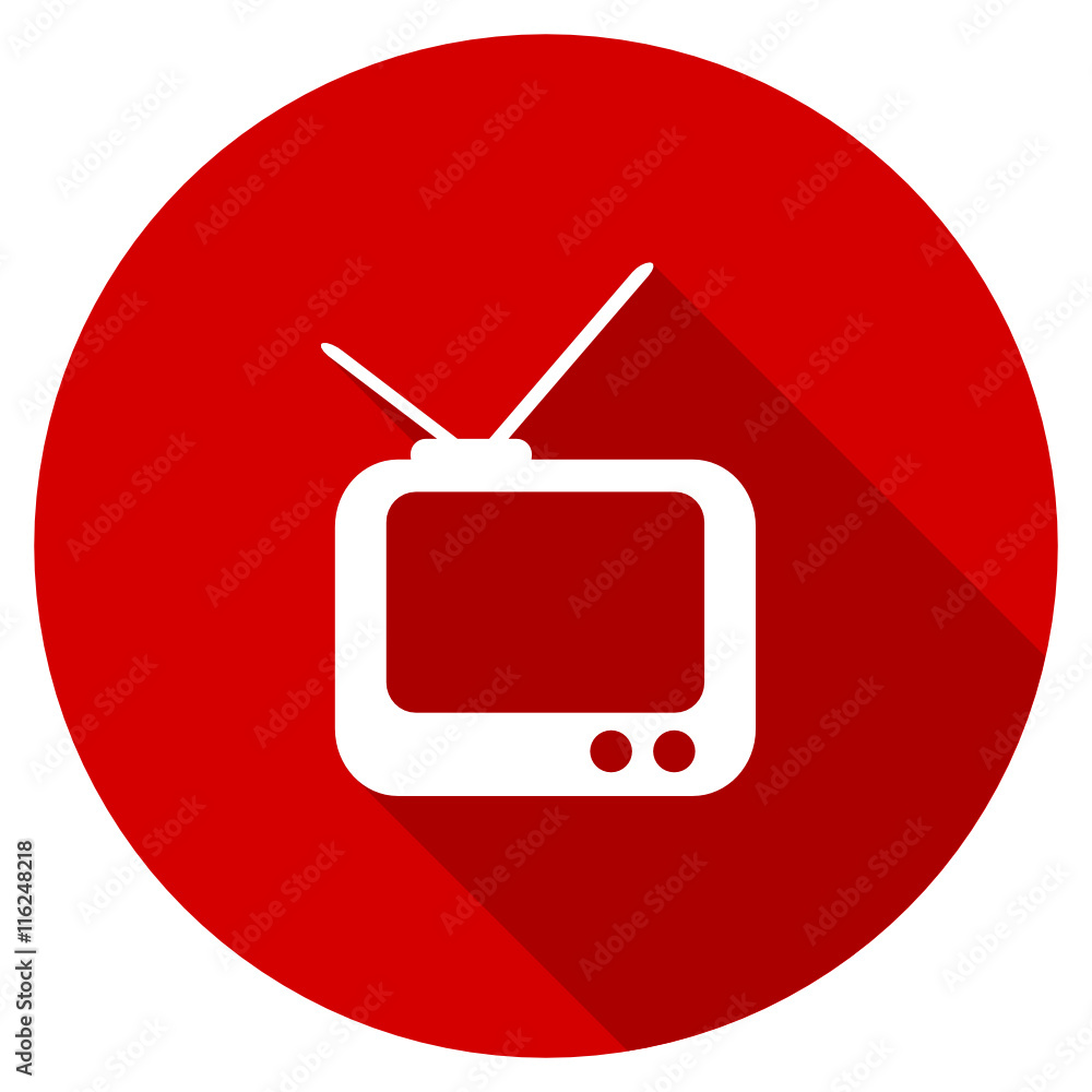 Flat design red round web vector icon Flat design red round web vector icon