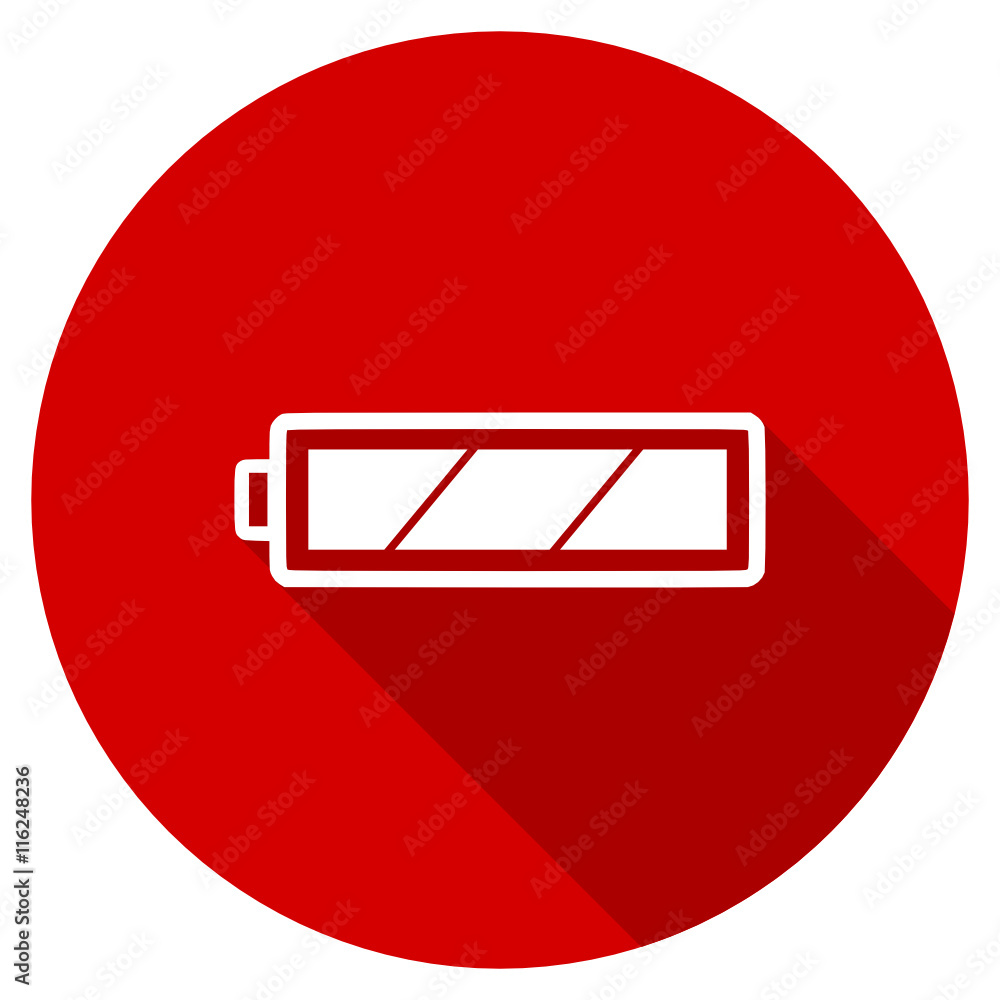Flat design red round web vector icon Flat design red round web vector icon
