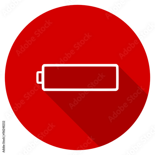 Flat design red round web vector icon