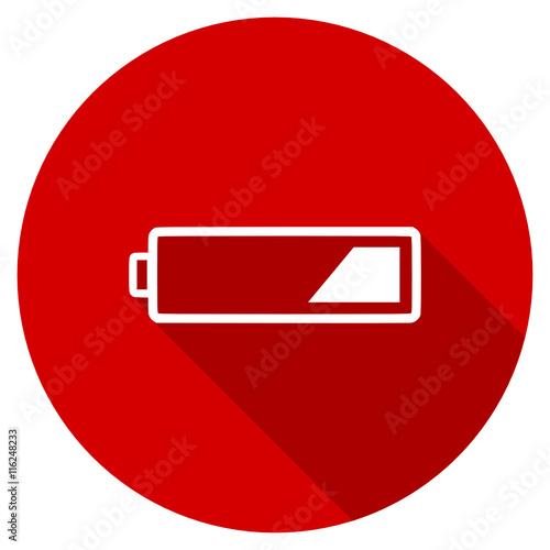 Flat design red round web vector icon