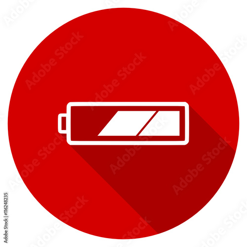 Flat design red round web vector icon