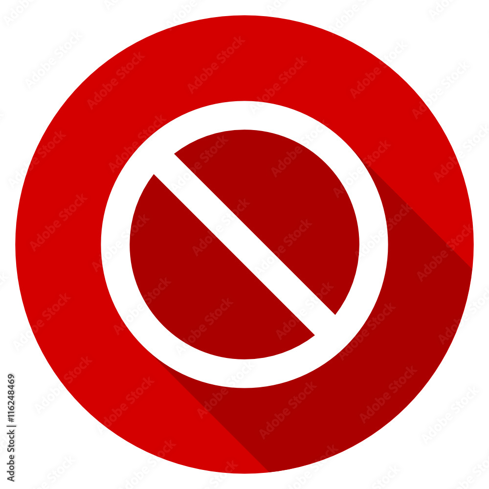 Flat design red web access denied vector icon Flat design red web access denied vector icon
