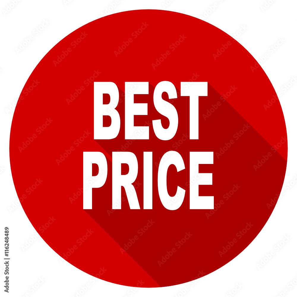 Flat design round red web best price vector icon Flat design round red web best price vector icon