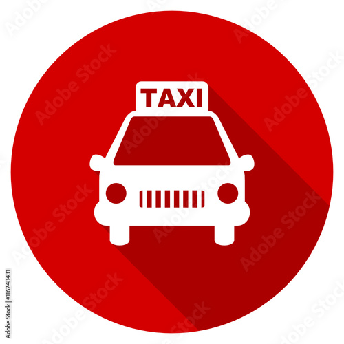 Flat design red round vector icon