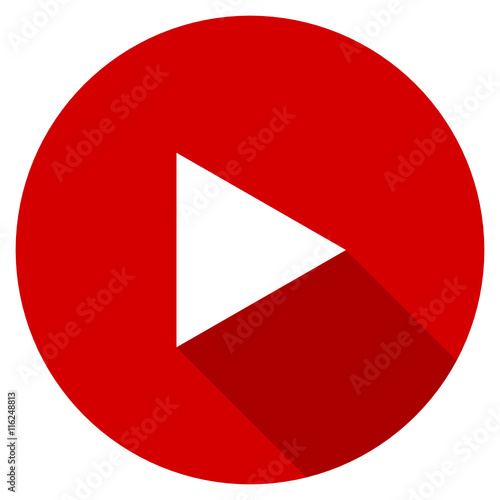 Flat design red round play vector icon Free Download Flat design red round play vector icon - GFXLoad