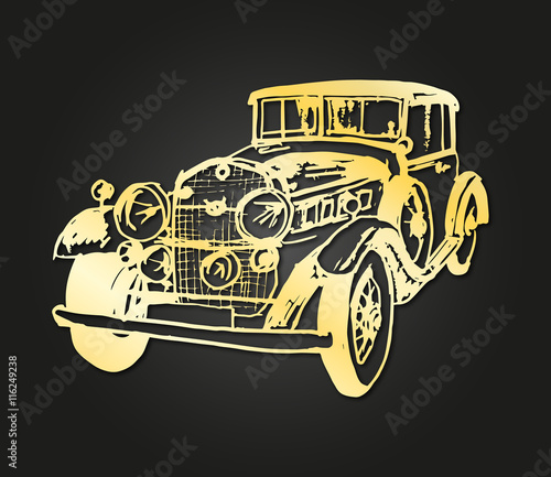 classic car gold vector