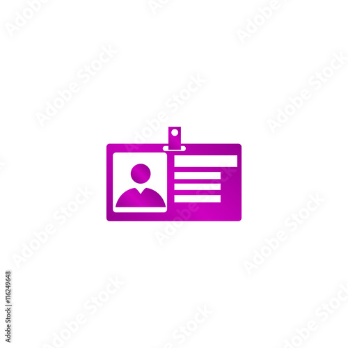 Identification card icon. Flat design style.