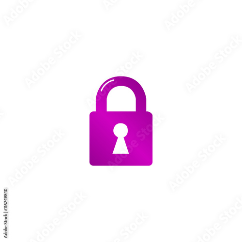 lock icon. Flat design style.