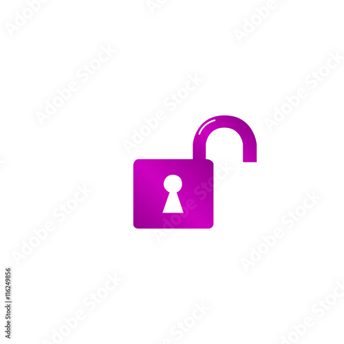 lock icon. Flat design style.