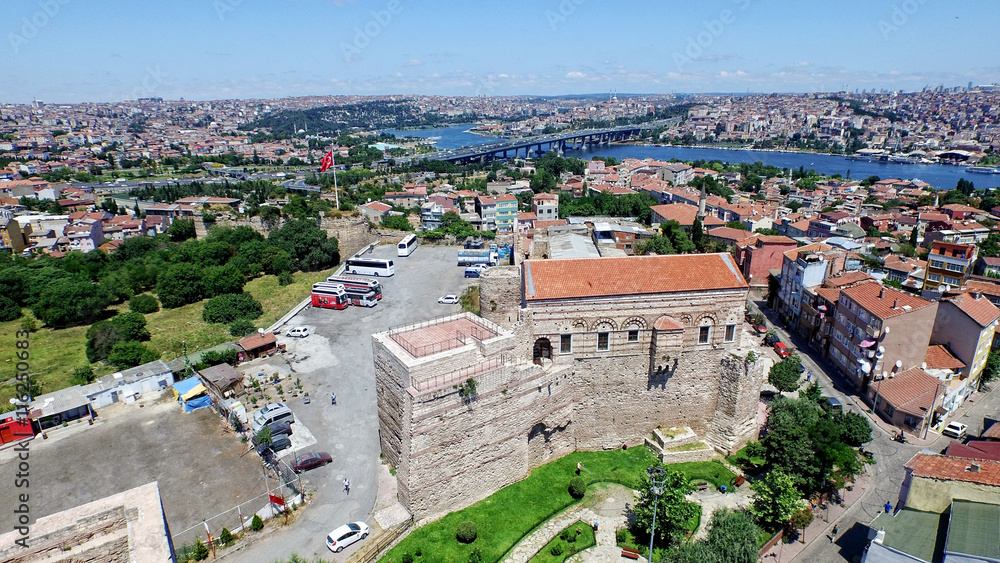 Aerial view of the Istanbul. Mosques and city view
