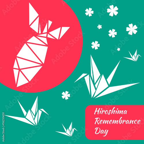 Geometrical designed card for Hiroshima bombing remembrance day.